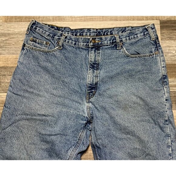 Full Blue Mens Jeans 40x30 Relaxed Fit Flannel Lined 100% Cotton Denim Straight - Picture 4 of 15